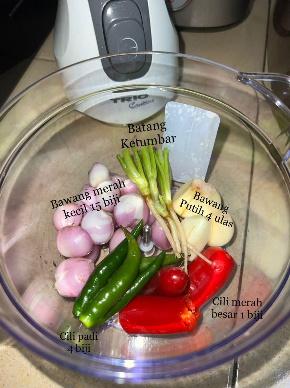 Bahan-Bahan Udang Masak Thai