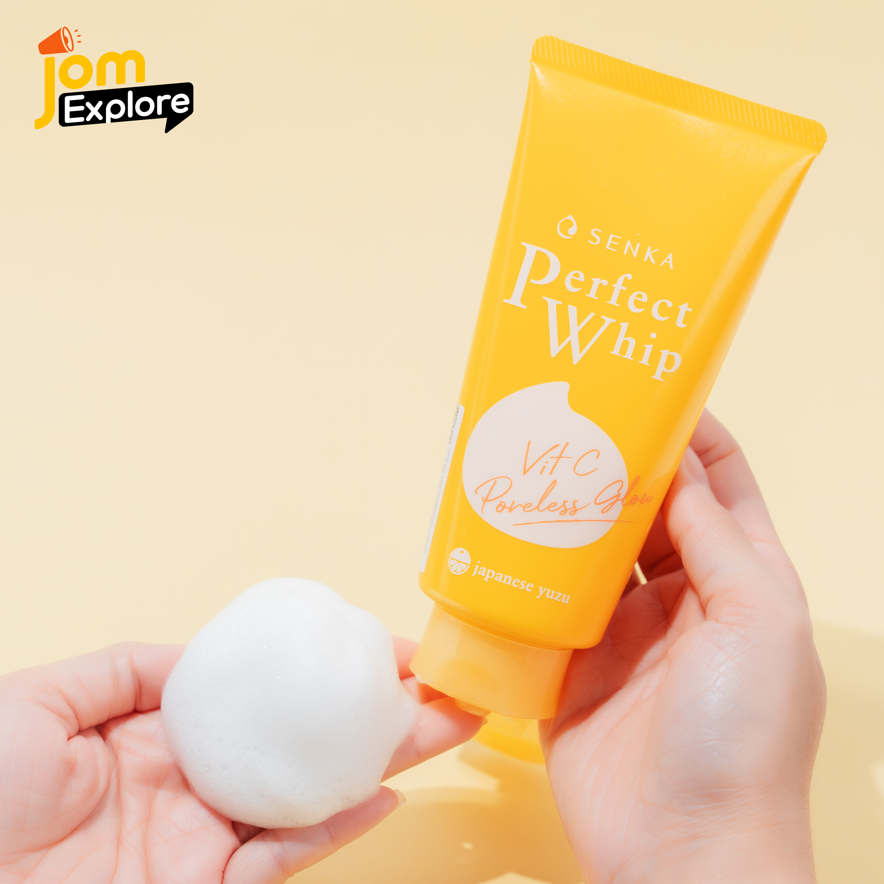  Senka Perfect Whip Vit C Poreless Glow memberikan 90% kulit lebih cerah secara semulajadi