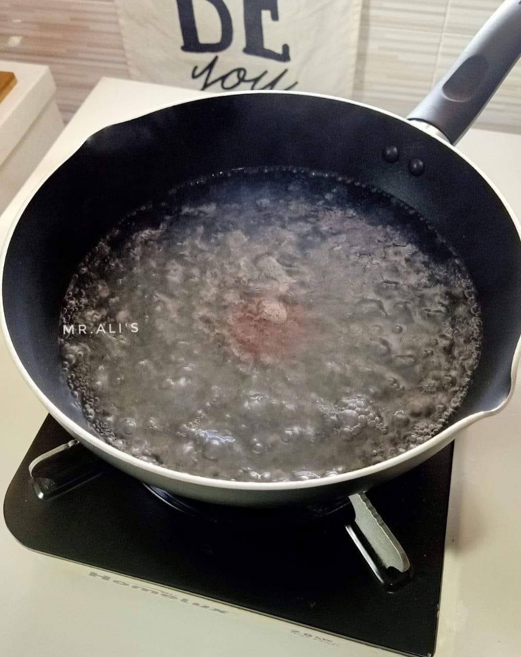 Bancuhan agar agar sehingga mendidih