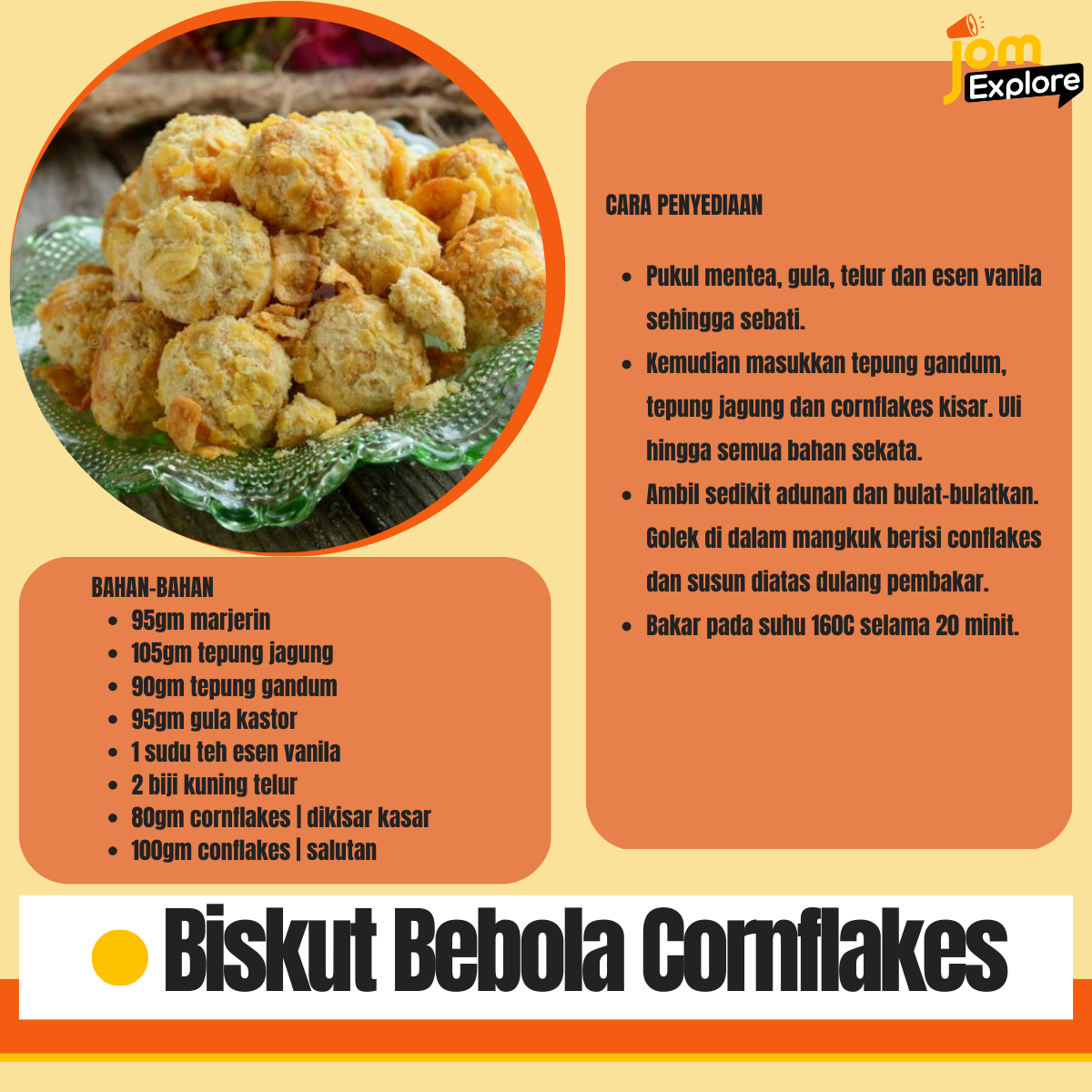 Resepi Biskut Bebola Cornflakes