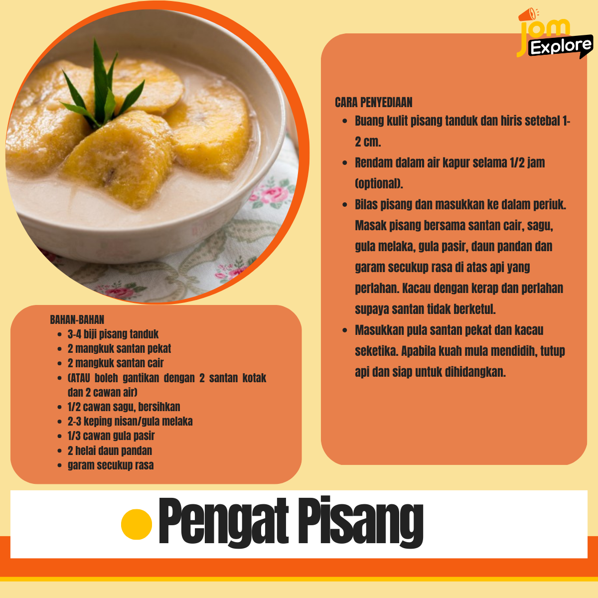 Resepi pengat Pisang