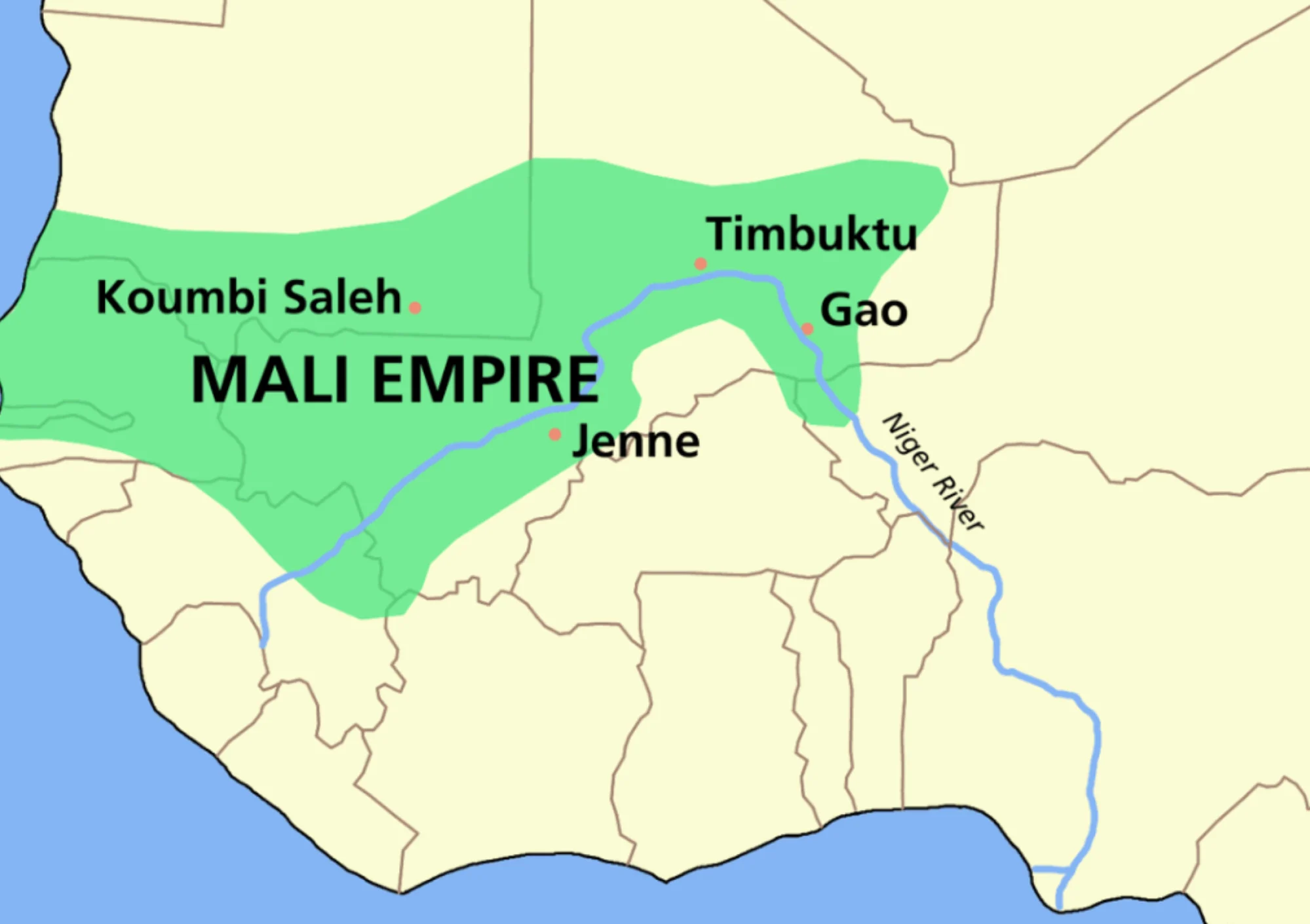 Keluasan tanah jajahan empayar di bawah pemerintahan Musa