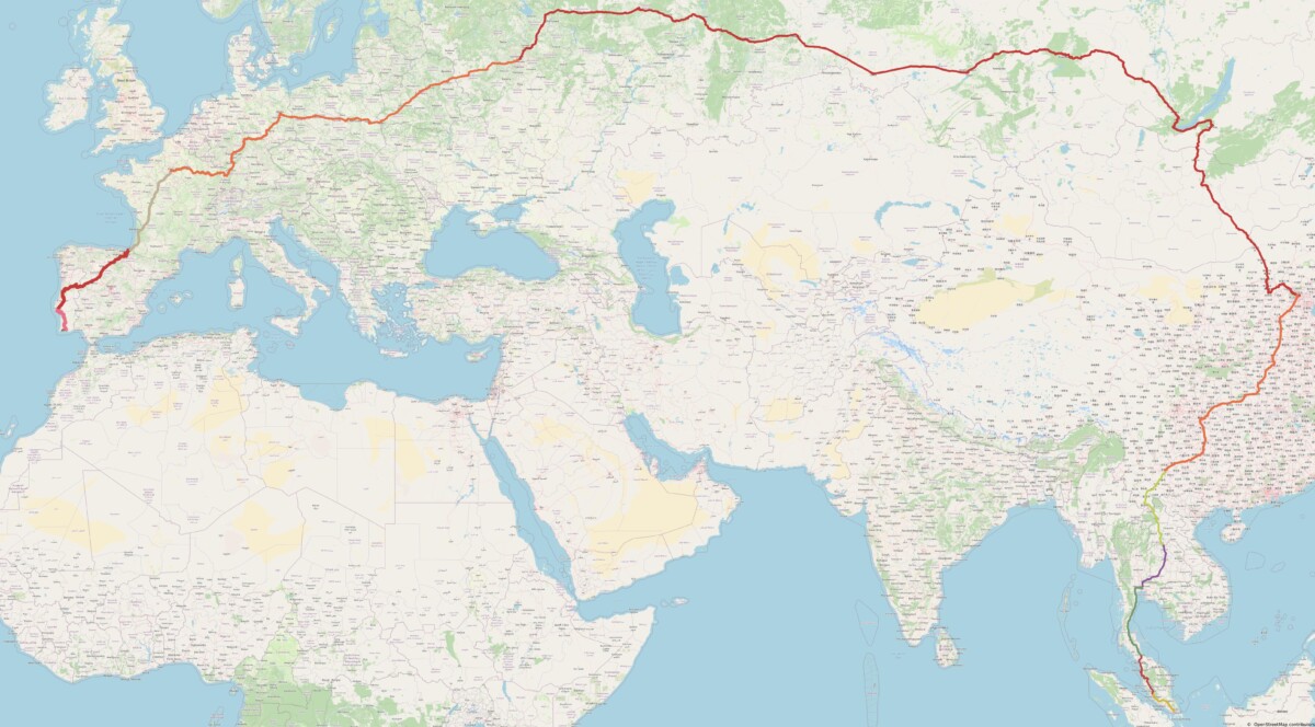 Perjalanan yang melebihi 18 ribu km, boleh lihat di peta ini