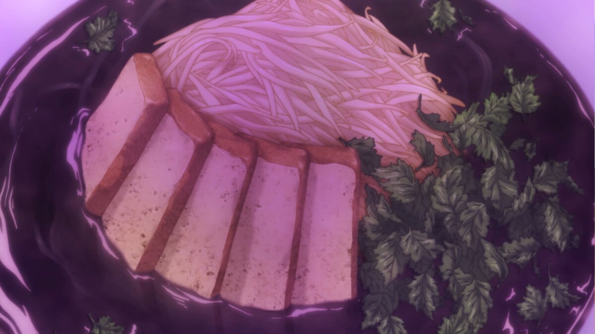 Masakan laksa yang dipamerkan dalam anime tersebut