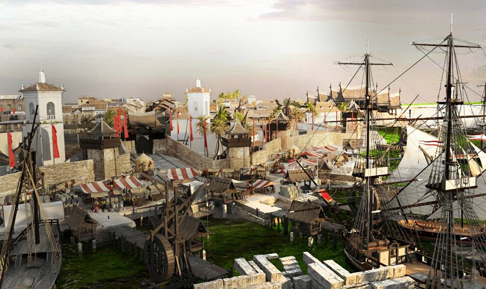 Ilustrasi Kota Melaka yang sangat maju pada waktu itu