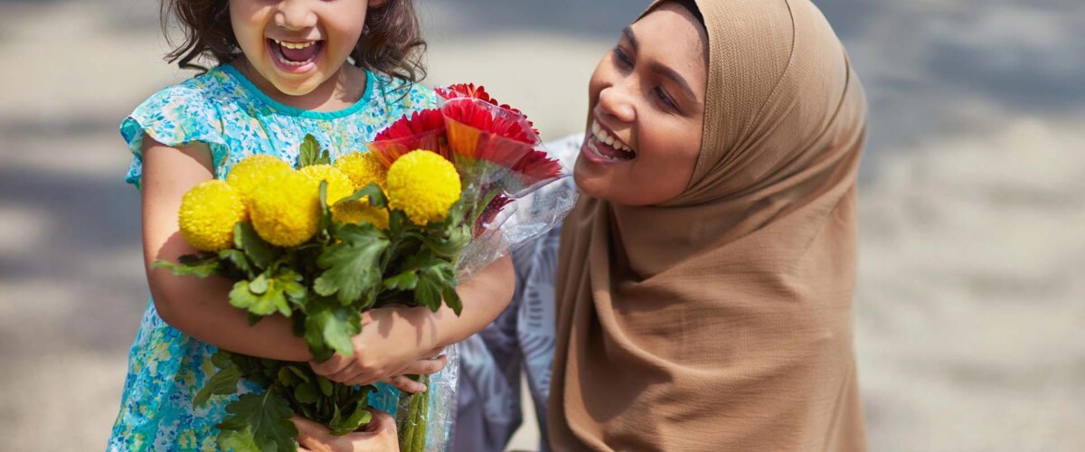 Konsep menyambut Hari Ibu menunjukkan kasih sayang terhadap ibu kita