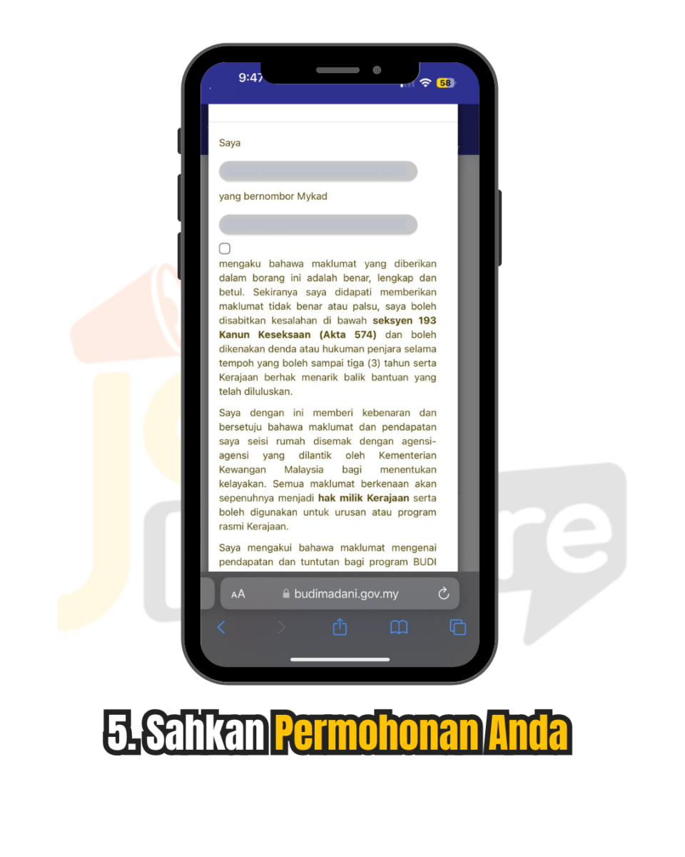 Sahkan Permohonan Anda