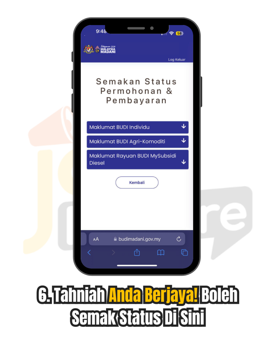 Tahniah Anda Berjaya, Boleh Semak Status Di Sini