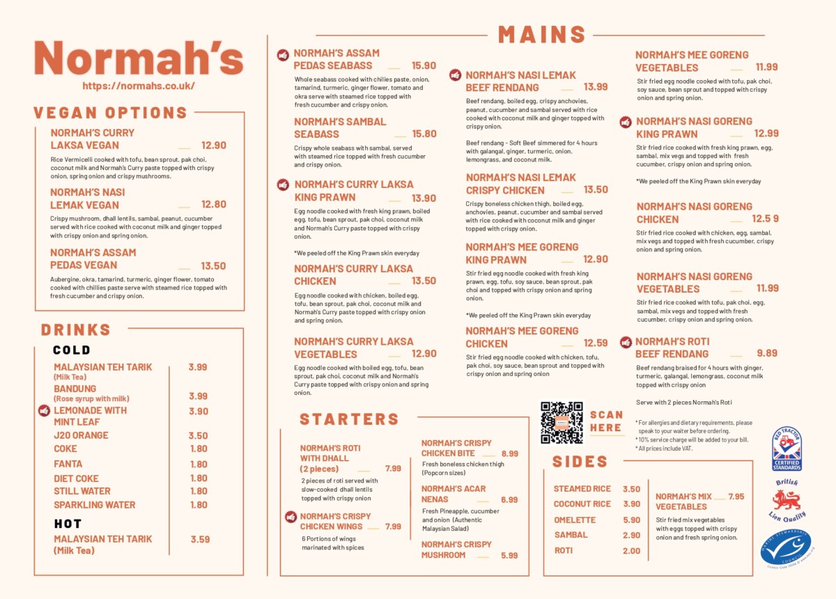 Menu Normah's Place jika anda teringin nak cuba makan di restoran