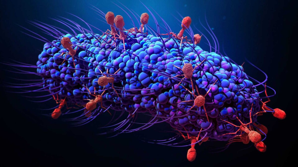 Gambaran ilustrasi bakteria dalam makanan 