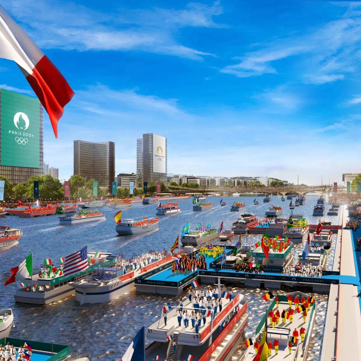 Buat kali pertama upacara pembukaan diadakan di luar stadium