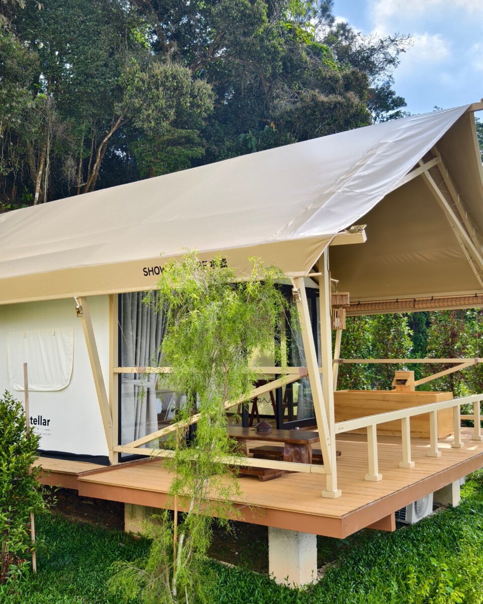 Khemah yang dibina cantik seperti sebuah kotej