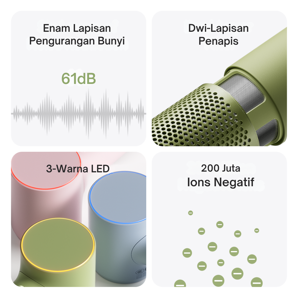 Laifen MINI cukup senyap, seperti ia berbisik dengan rambut anda