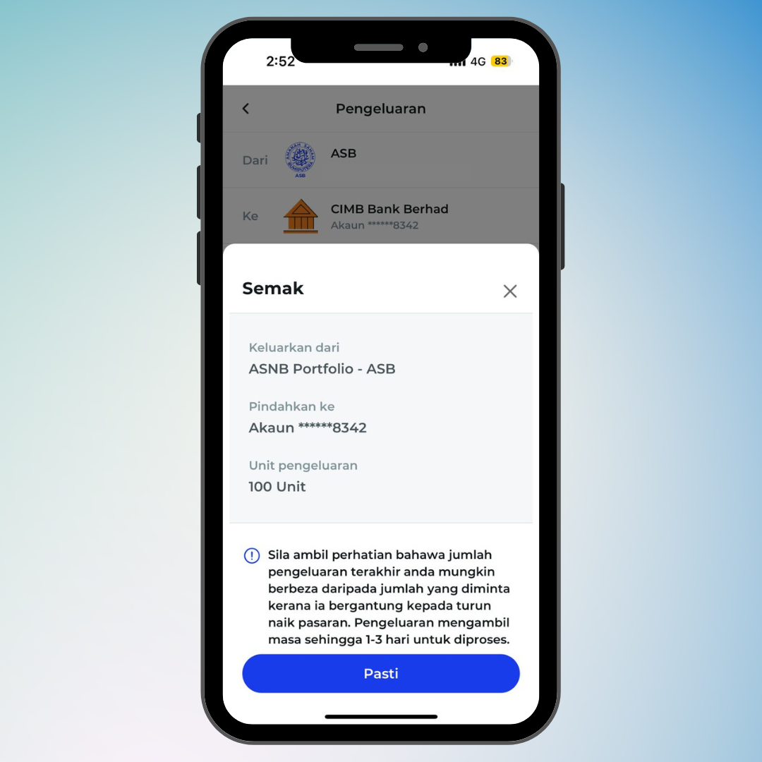 Pastikan maklumat bank anda betul tau