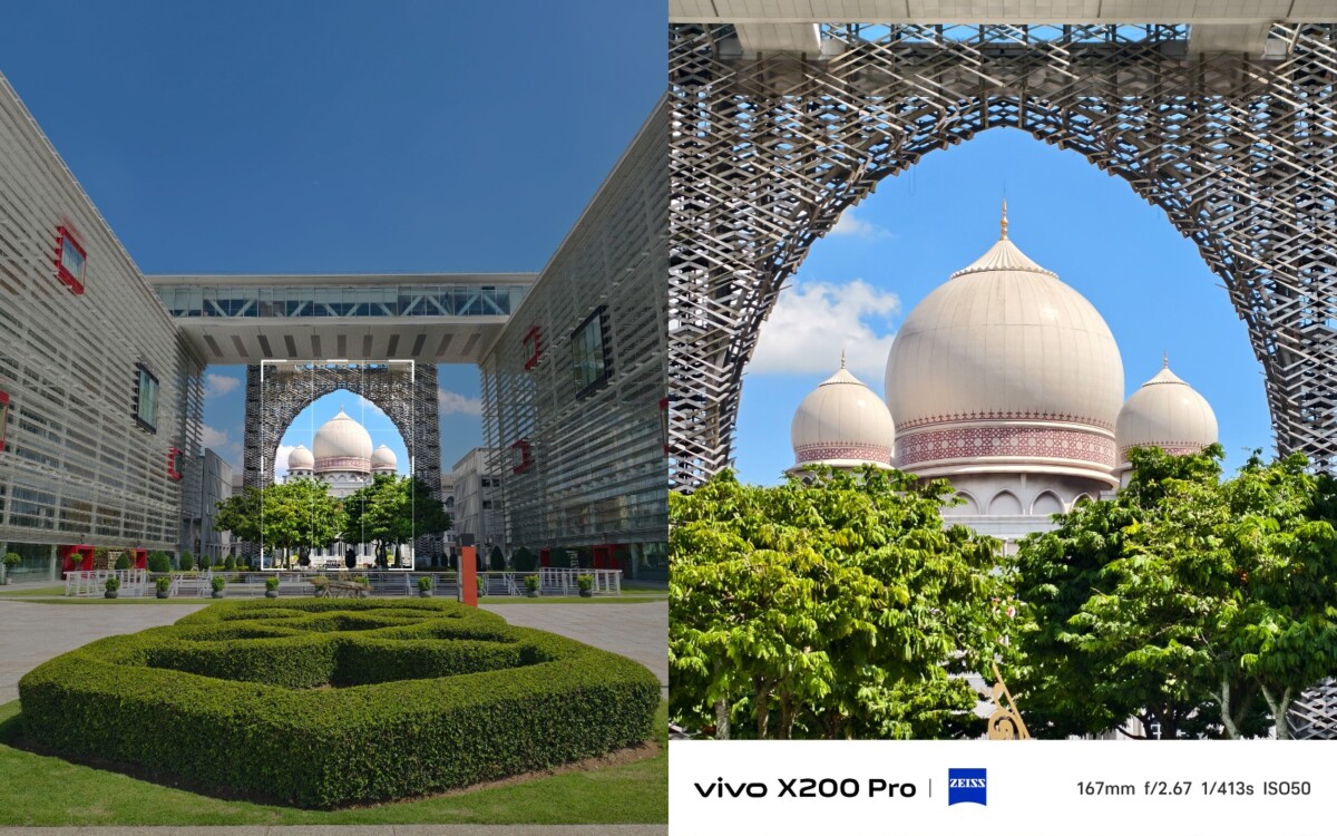 Kamera telefoto 200MP memastikan perincian kecil dirakam dengan sempurna.