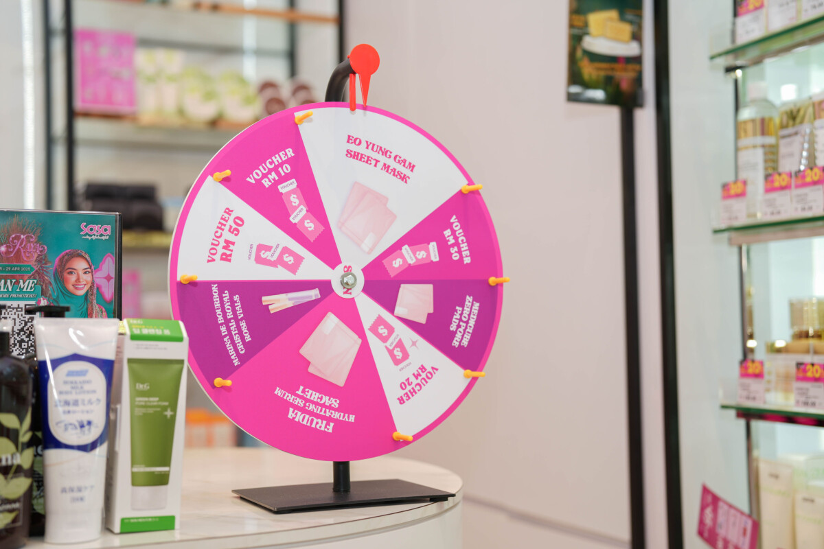 Setiap pembelian memberi anda peluang untuk memutar roda & bawa pulang hadiah menarik!