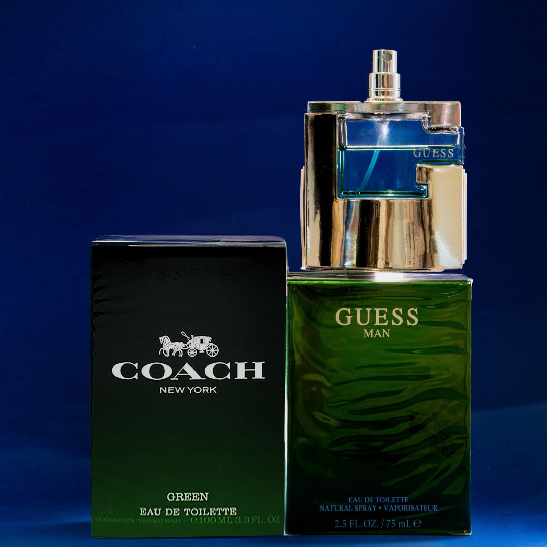 Bersiap sedia untuk sambutan Hari Raya dengan Coach – Green EDT untuk gaya santai dan Guess Man EDT untuk pesona maskulin yang tahan lama.