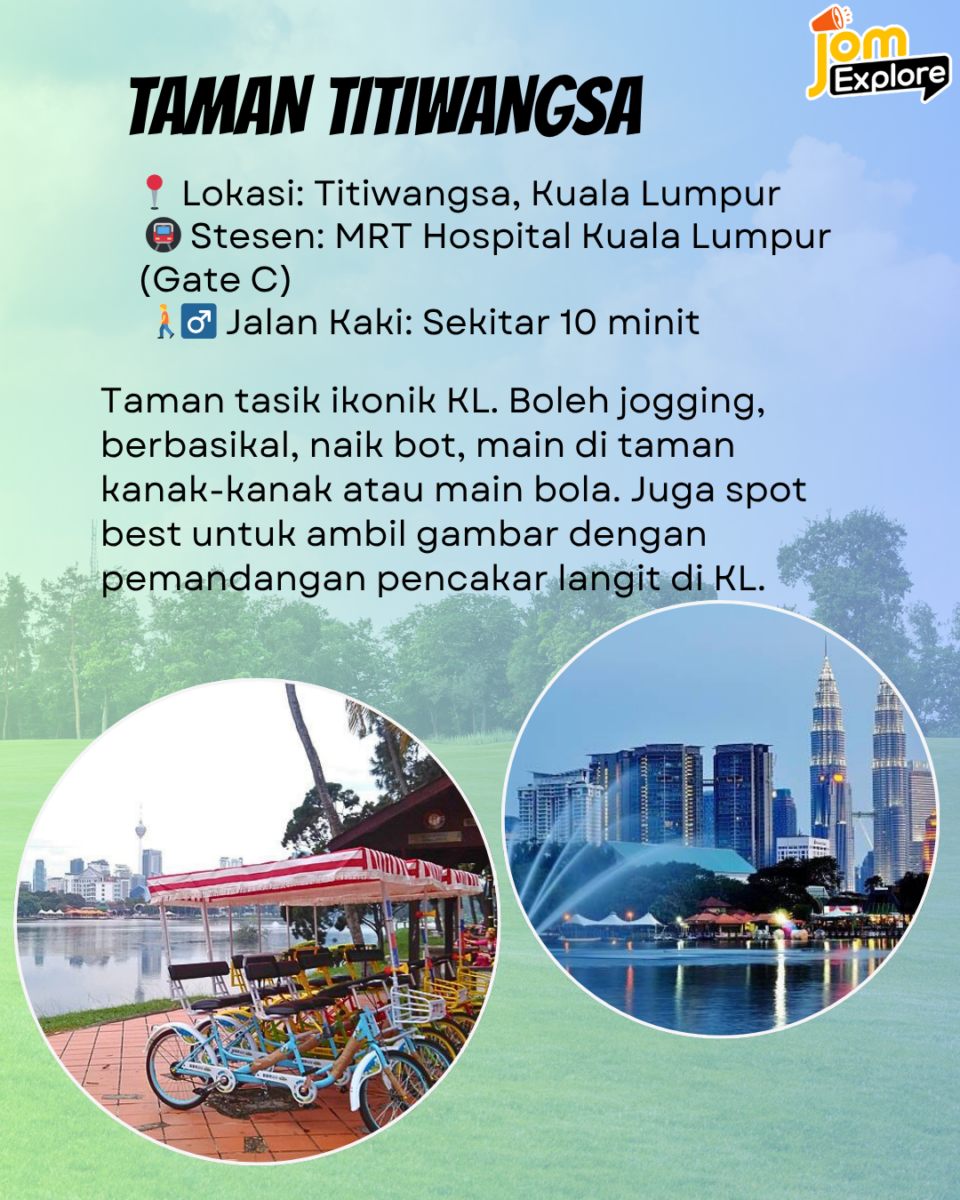 Angin tasik + view skyline KL. Tak perlu pandu pun!