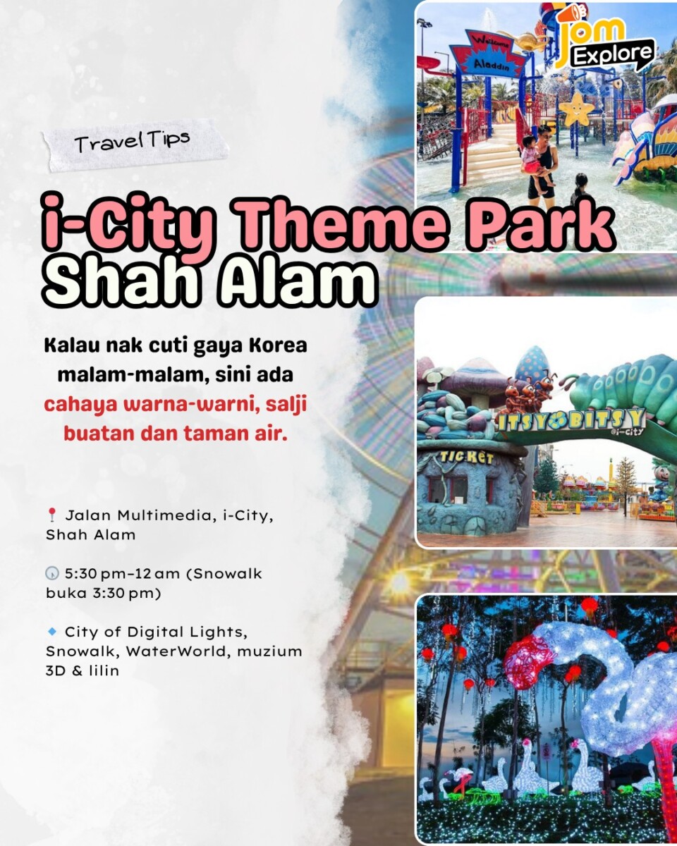 i-City dengan lampu LED & Snowalk. Lokasi dekat KL untuk aktiviti malam bersama keluarga dan pasangan! 