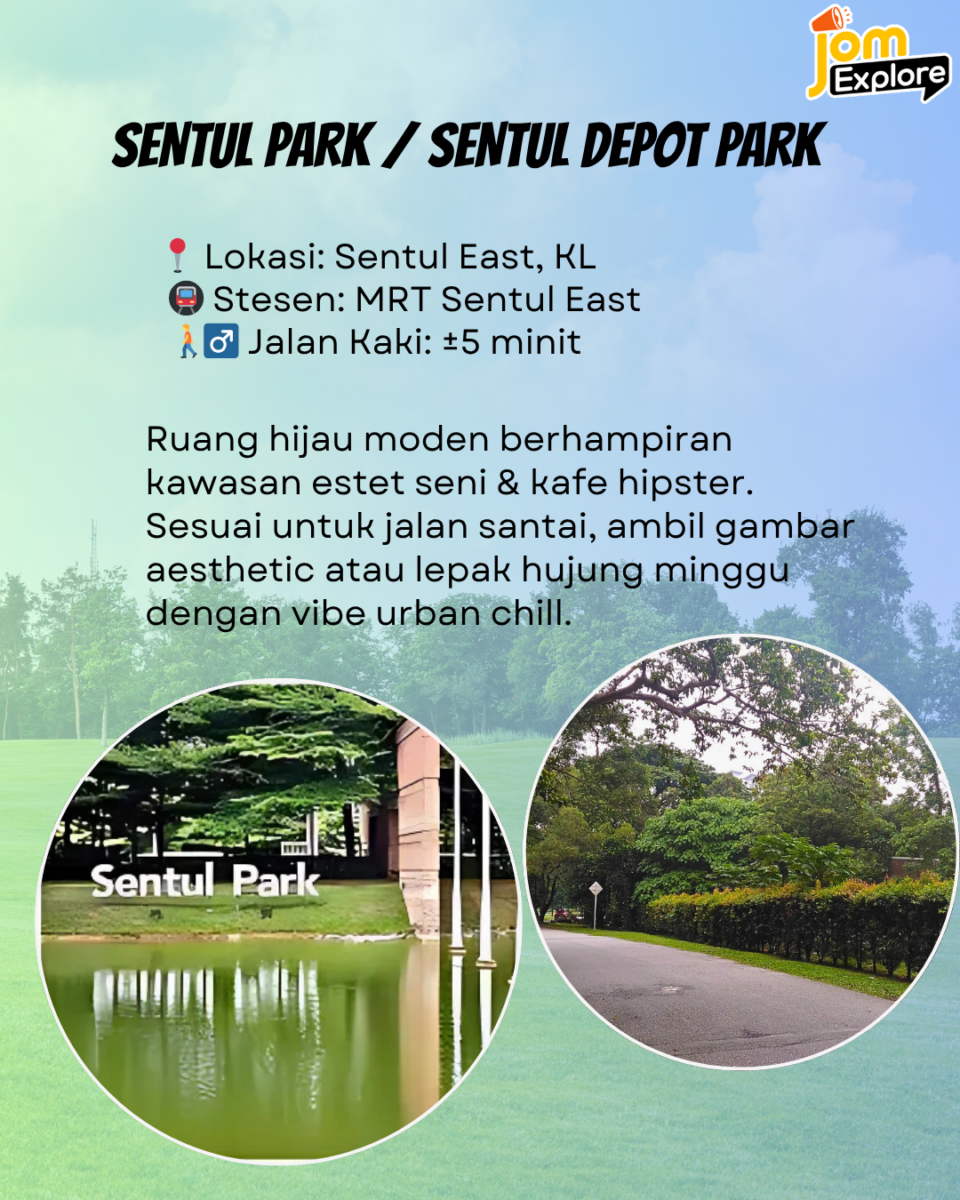 Healing + aesthetic vibes, jalan kaki dari stesen MRT je.