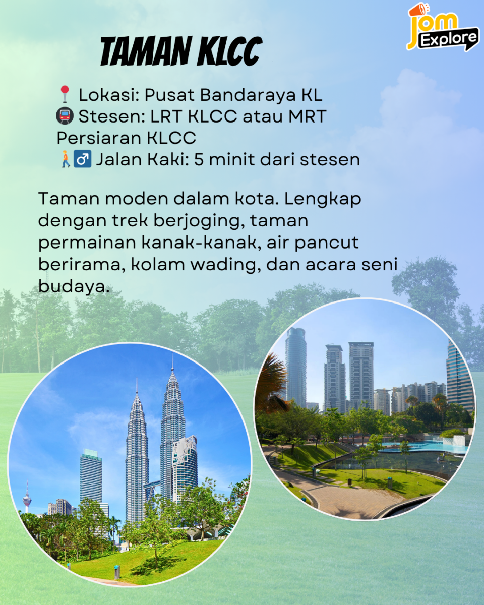 Riadah bawah Menara Berkembar. Taman dalam bandar paling ikonik!